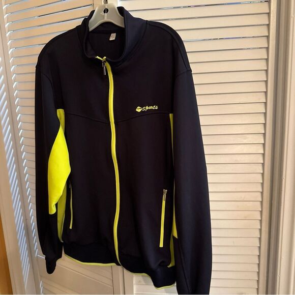 Source Unknown Black and Neon Yellow Performance Jacket - Picture 1 of 12